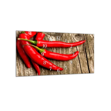 hodiny 30x60cm chilli papriky na dreve