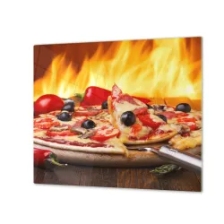 Ochranná deska pizza s olivami a chilli 60x52cm