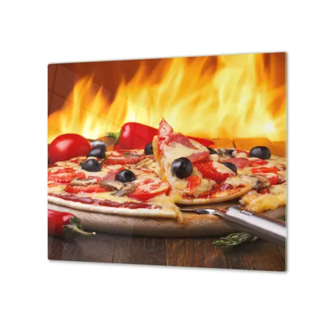 Ochranná deska pizza s olivami a chilli 60x52cm