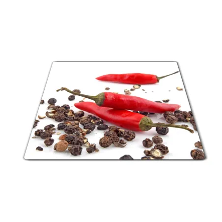 Skleněné prkénko chilli a kuličky pepře